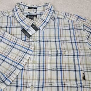 Eddie Bauer NEW Men's L White Plaid Short Sleeve Button Down Breezeway‎ Shirt